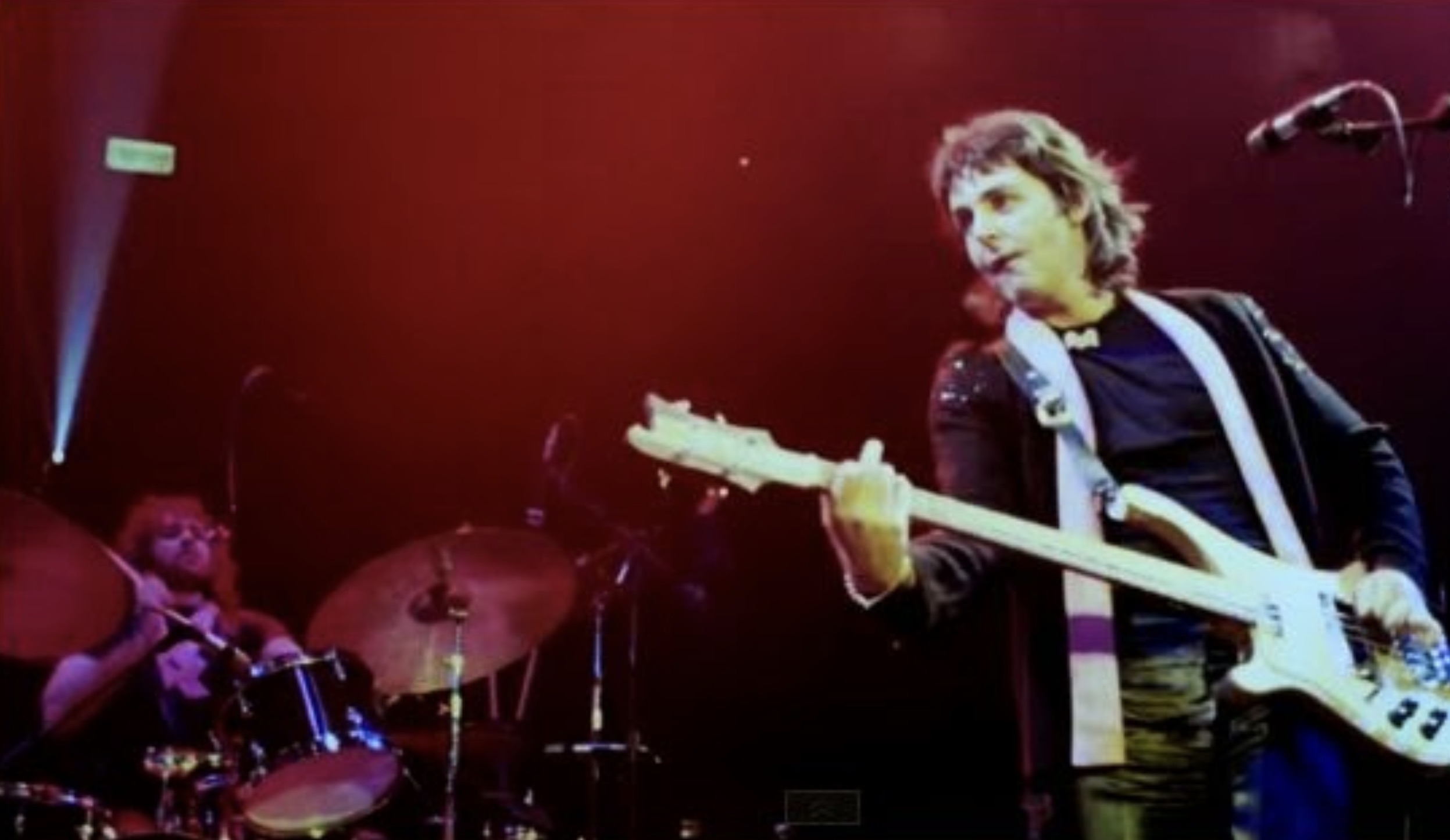 Paul McCartney and Joe English performing 